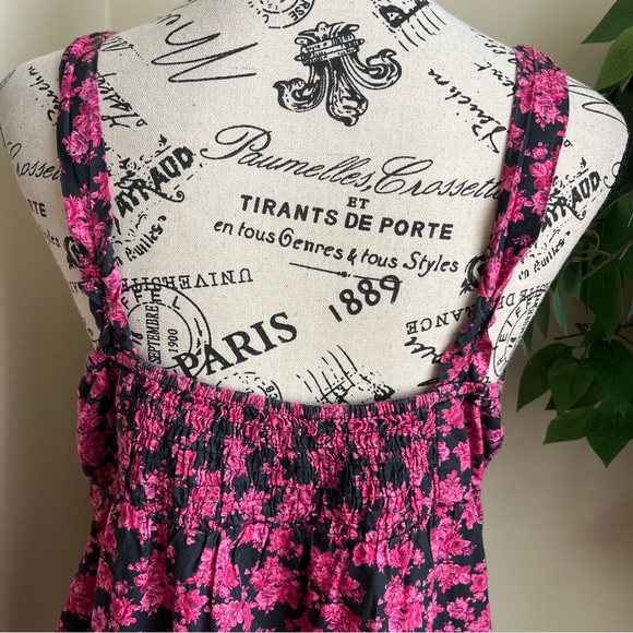 Decree Floral Cotton Strappy Sleeveless Top Pink Sz XL - Picture 11 of 16
